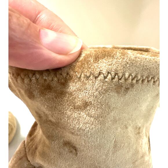 Jimmy Choo Louella 90 Velvet Sock Booties Golden Tan IT 36 US 6 - Picture 5 of 15